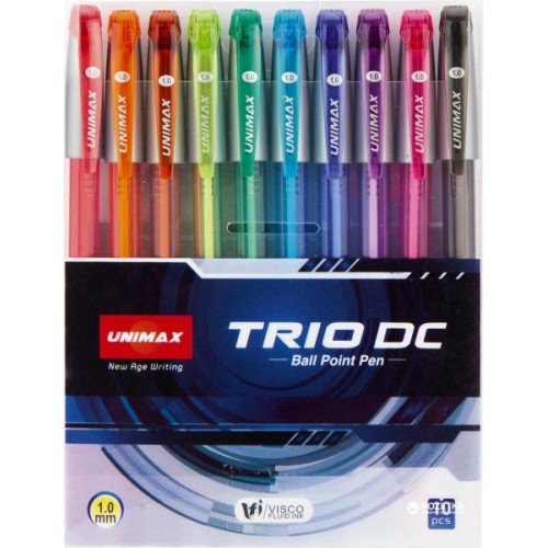 PACK DE 10 STYLOS UNIMAX TRIO DC