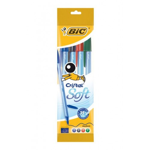 POCHETTE DE 4 STYLO BIC CRISTAL SOFT