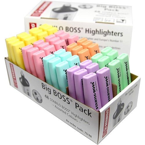 Surligneurs STABILO BOSS ORIGINAL Fluo pastel en vrac