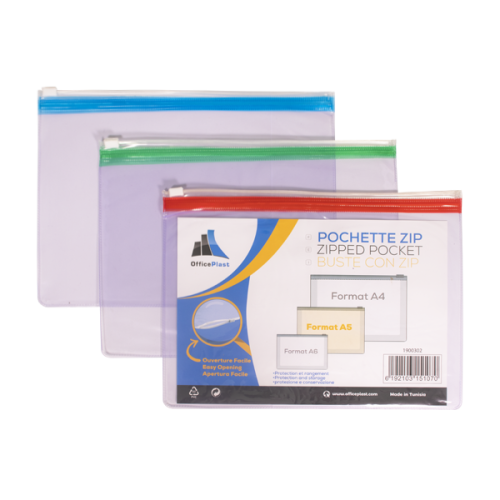 Pochettes à Zip A4