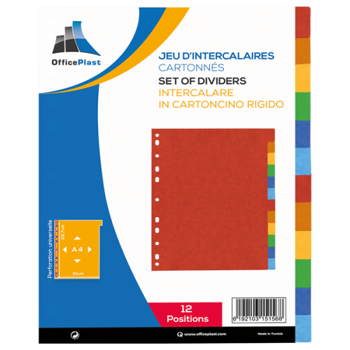 Jeux d’intercalaires en carte  imprimé (6 positions)