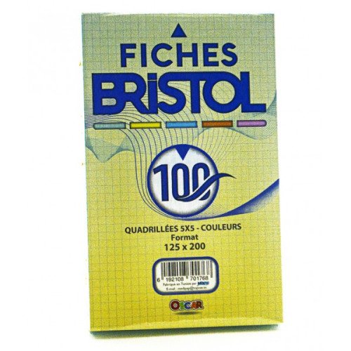 FICHES BRISTOL PM 5*5 COULEUR- OSCAR