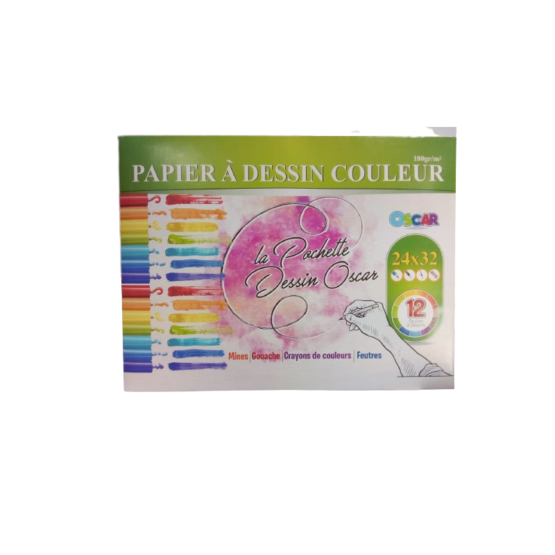 Pochette papier canson couleurs vives Oscar