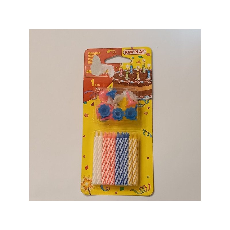 Pack de 24 bougies de l'anniversaire
