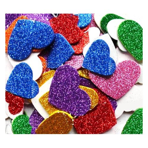 STICKERS EN FORME DE COUER GLITTER
